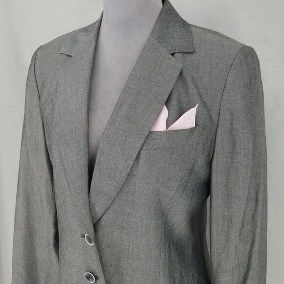 Kasper ASL Jacket Womens 10 Gray Shimmer Fitted Blazer Lined Office Career - Picture 8 of 14